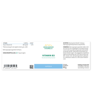 Vitamin B3 Niacinamide / Nicotinamide Capsules - Wohlfühlprodukte