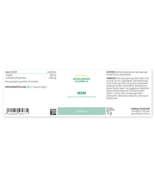 MSM organic sulfur compound capsules - Wohlfühlprodukte
